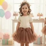 Fiyonk detaylı şık tasarım tütü etek