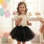 Fiyonk detaylı şık tasarım tütü etek