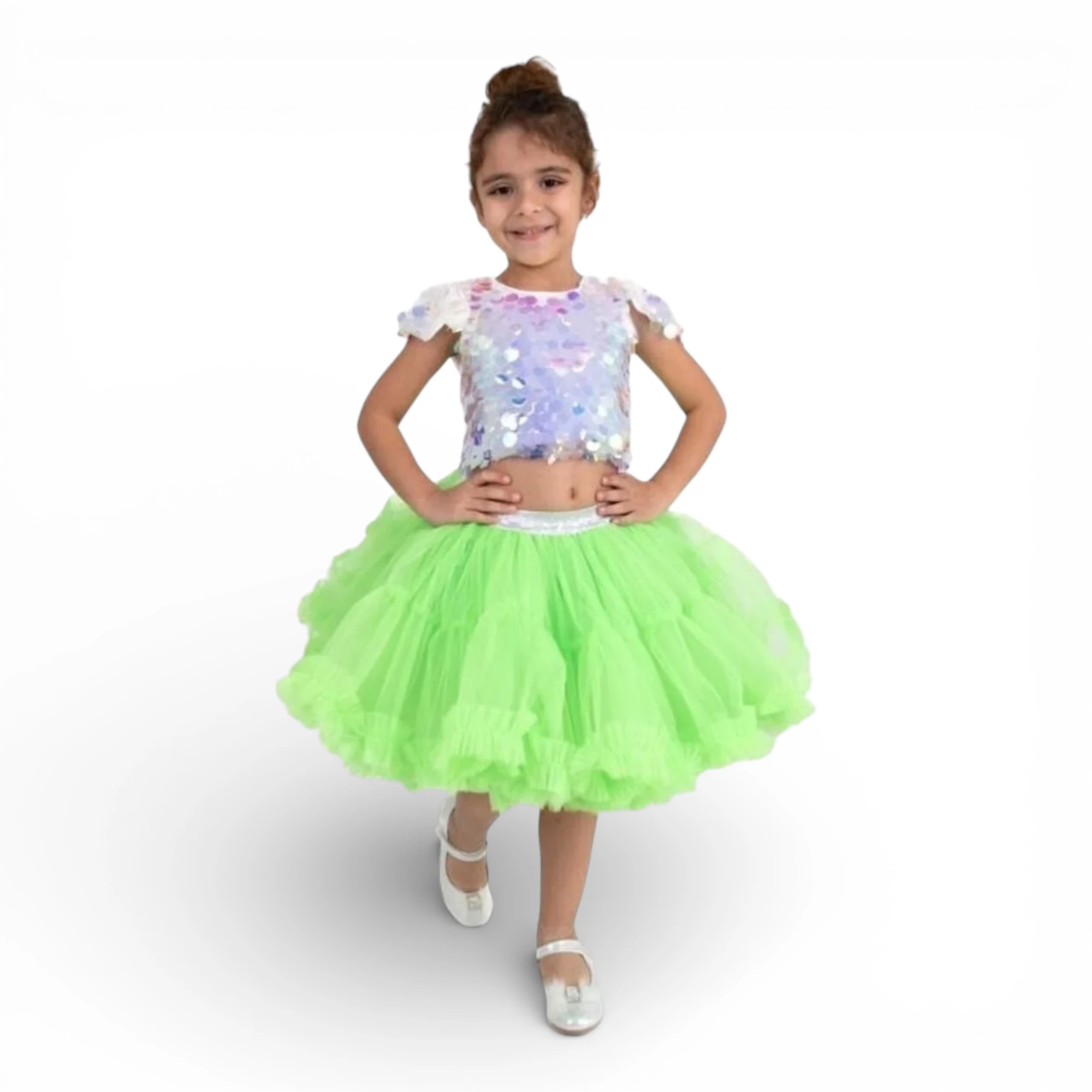 Fosforlu Yeşil Kız Çocuk Karnaval Tütü Etek Fosforlu yeşil kız çocuk karnaval tütü etek kabarık gösteri eteği
