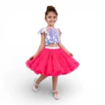 Fosforlu pembe kız çocuk kabarık tütü etek karnaval kostümü