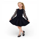 Kelebekli Siyah Badi Sarı Dalgıç Etek Takımı