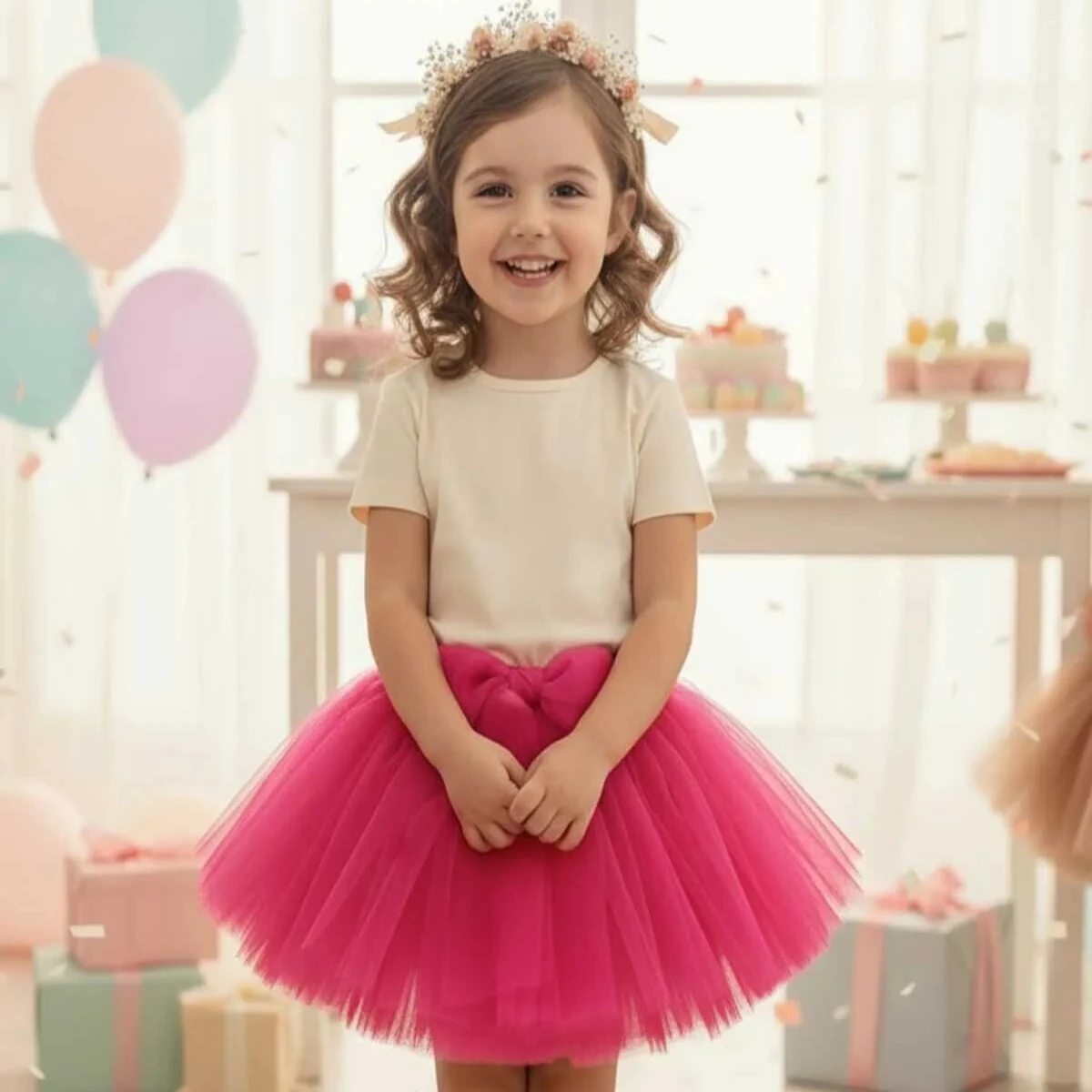 Fuşya Tütü Etek Fuşya kız çocuk tütü etek