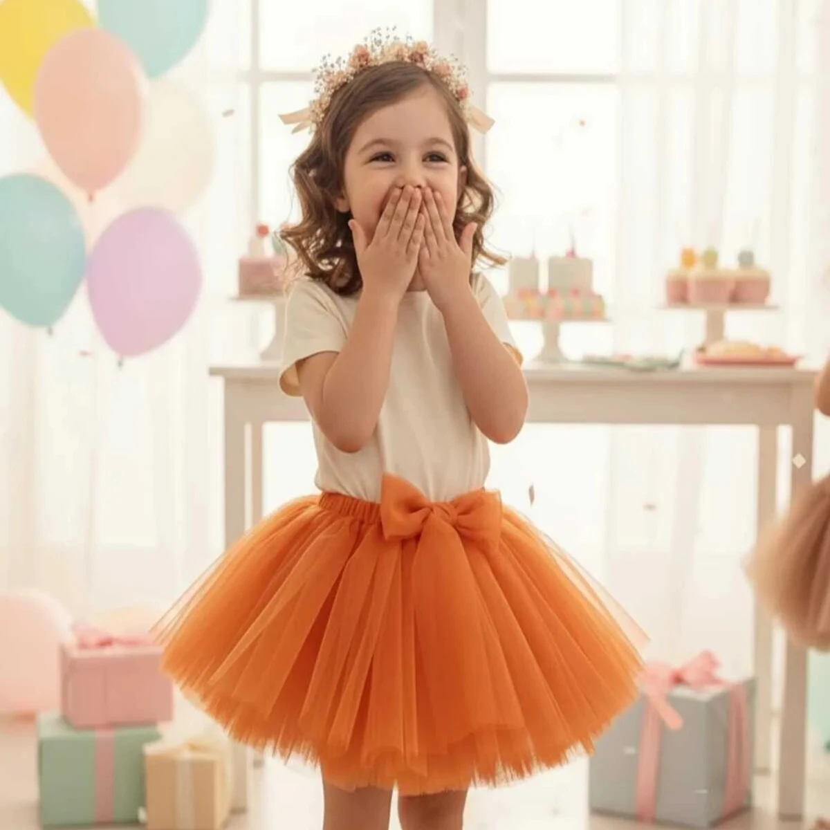 Turuncu Tütü Etek Turuncu kız çocuk tütü etek