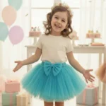 Fiyonk detaylı şık tasarım tütü etek