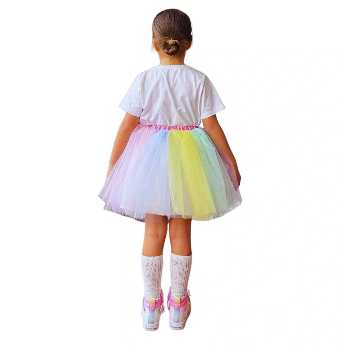 Unicorn Tütü Etek Arka Görünüm Unicorn kız çocuk tütü etek arka görünüm çok renkli tül