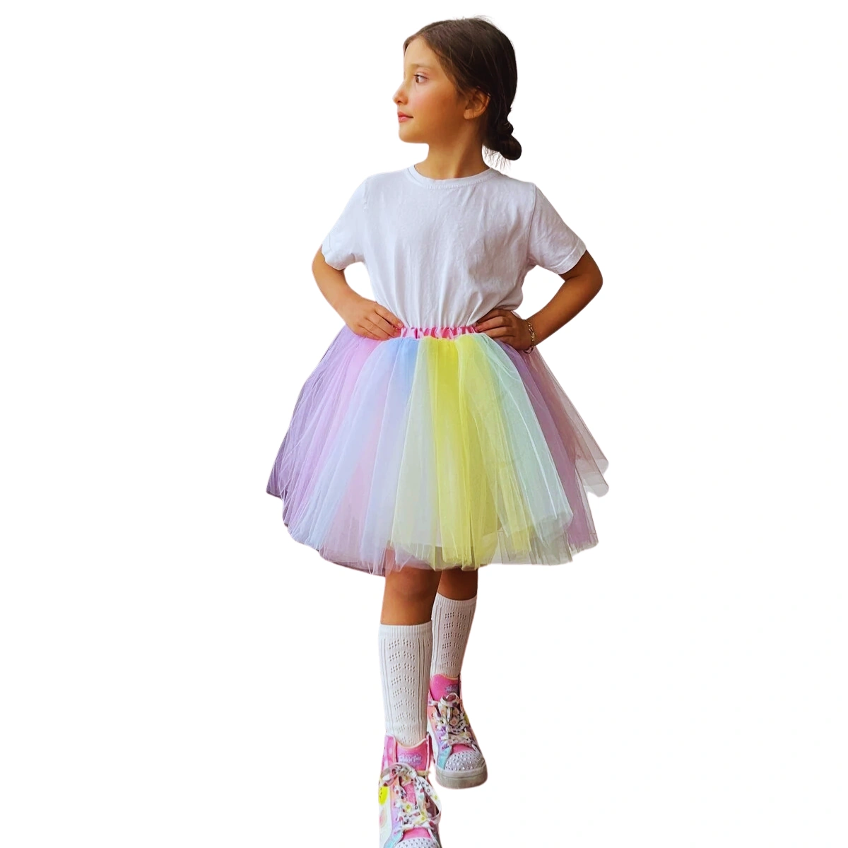 Unicorn Pastel Kabarık Tütü Etek Model Üzeri Kız çocuk unicorn pastel kabarık tütü etek model üzeri