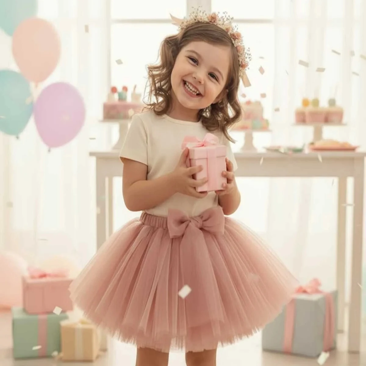 Açık Pembe Tütü Detay Açık pembe tütü etek yakın plan detay